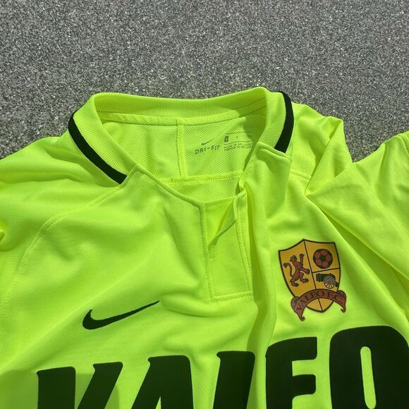 Nike Valeo Futbol FC Soccer Jersey Mens Small Neon Yellow Dri-Fit Graphic Print - Picture 5 of 8